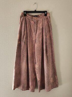 ESBY Pink Cotton Corduroy Splatter Dye 'Nadia' Wide Leg Pants Size 8